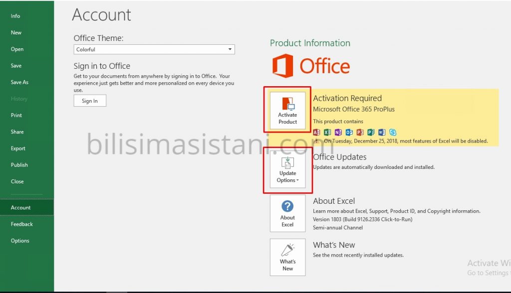 Office aktivasyon ve update