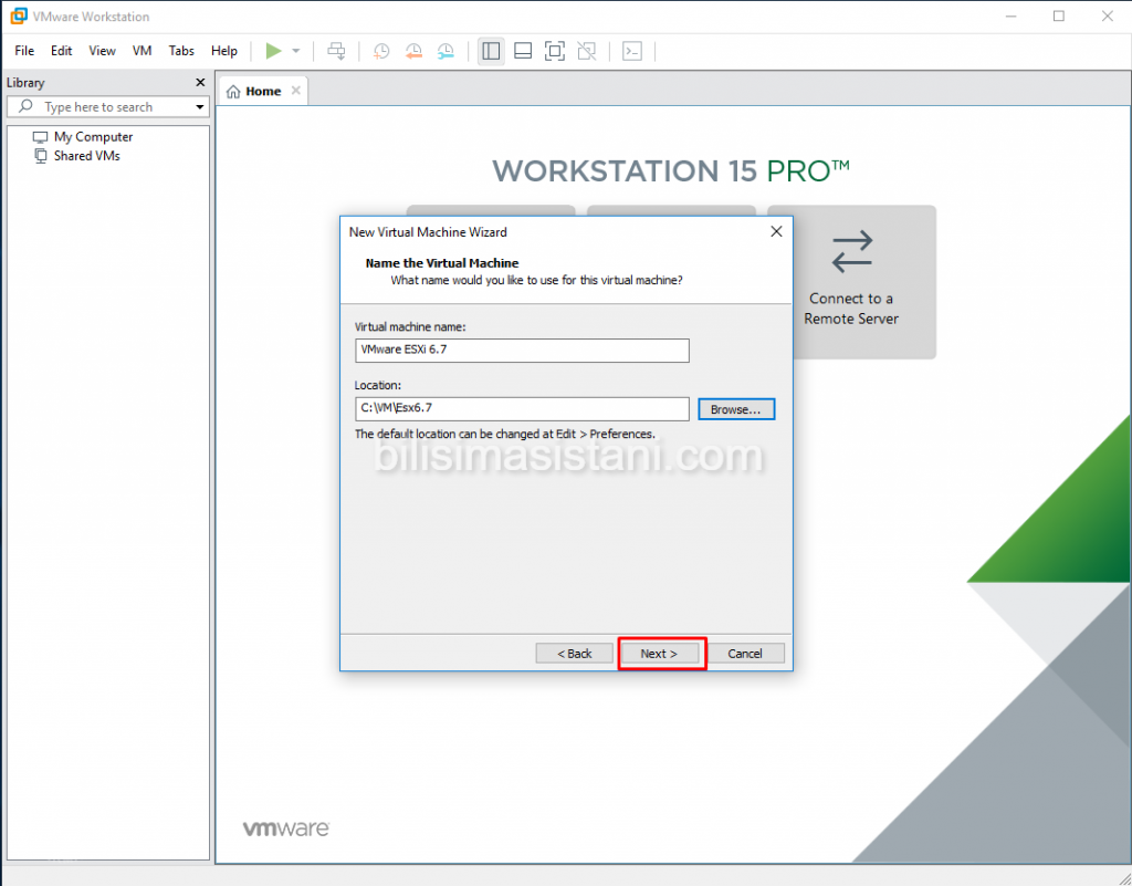 Workstation vm installation setup