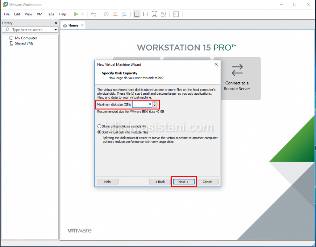 vm disk size